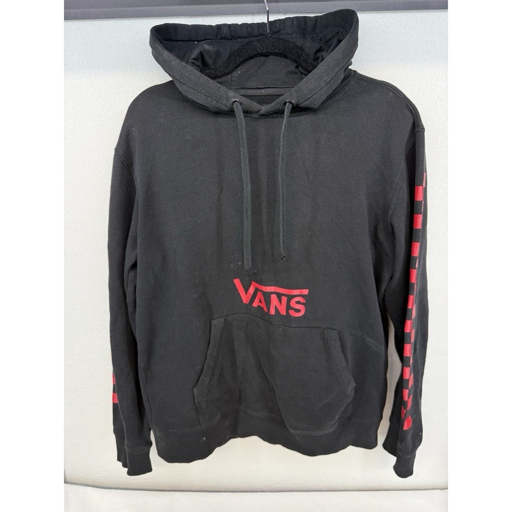 Vans Black Boxed Hoodie Sweatshirt Red Checkerboard Size Small